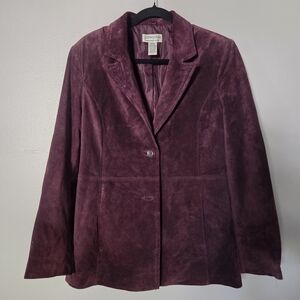 Vintage St. John Bay Women’s Genuine Leather Purple Sueded Jacket. Sz M Western